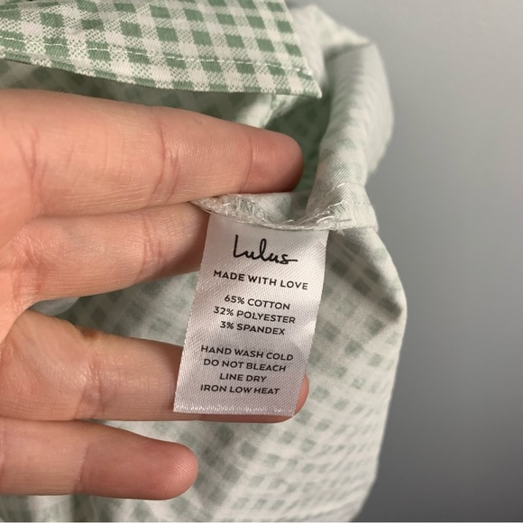 Lulus Happy Chance Green Gingham Square Neck Mini Dress Tank NWT New Large L - Picture 12 of 12